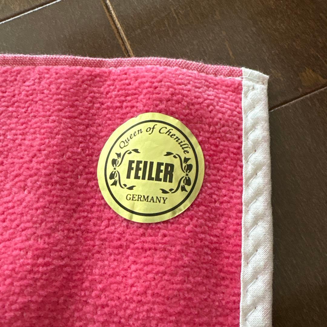未使用　FEILER スポーツタオル　フェイラー　花柄　ピンク　ホワイト系