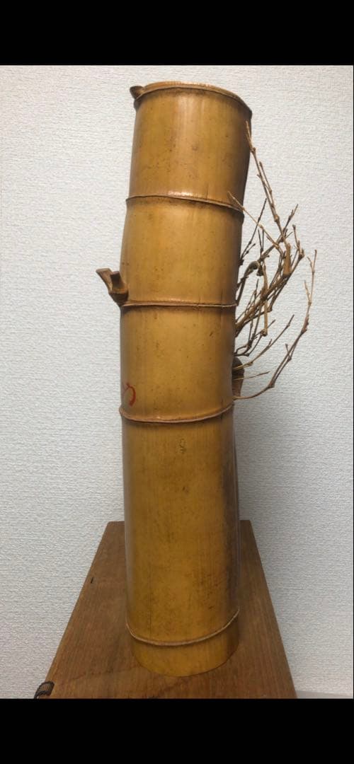 変竹竹花入　表千家流久田家　無適斎(久田宗也十一代)好み　書付　花押