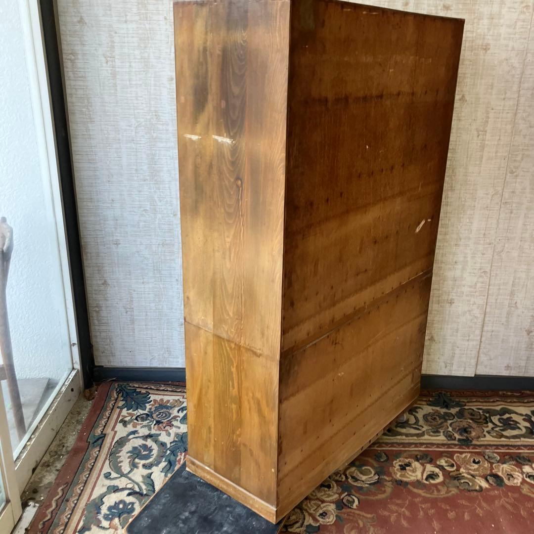 昭和レトロ 茶箪笥 茶棚 ガラス扉 サイドボード 古家具 飾り棚ビンテージ