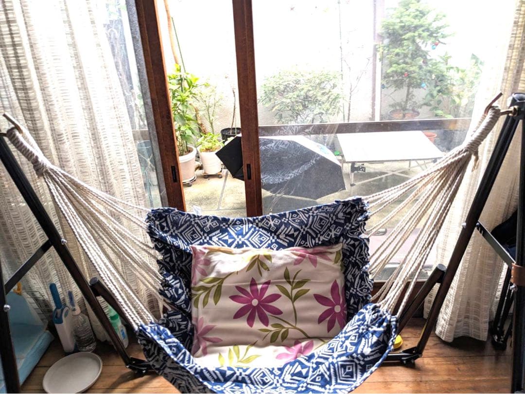 【 Sifflus 】 3WAYS、ネイビー、おしゃれハンモックチェア(布)