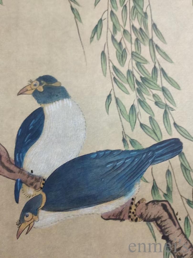 中国古美術.清時代.蔣廷錫款.花鳥図.宣紙.三尺.肉筆.掛け軸.水墨画.旧蔵出