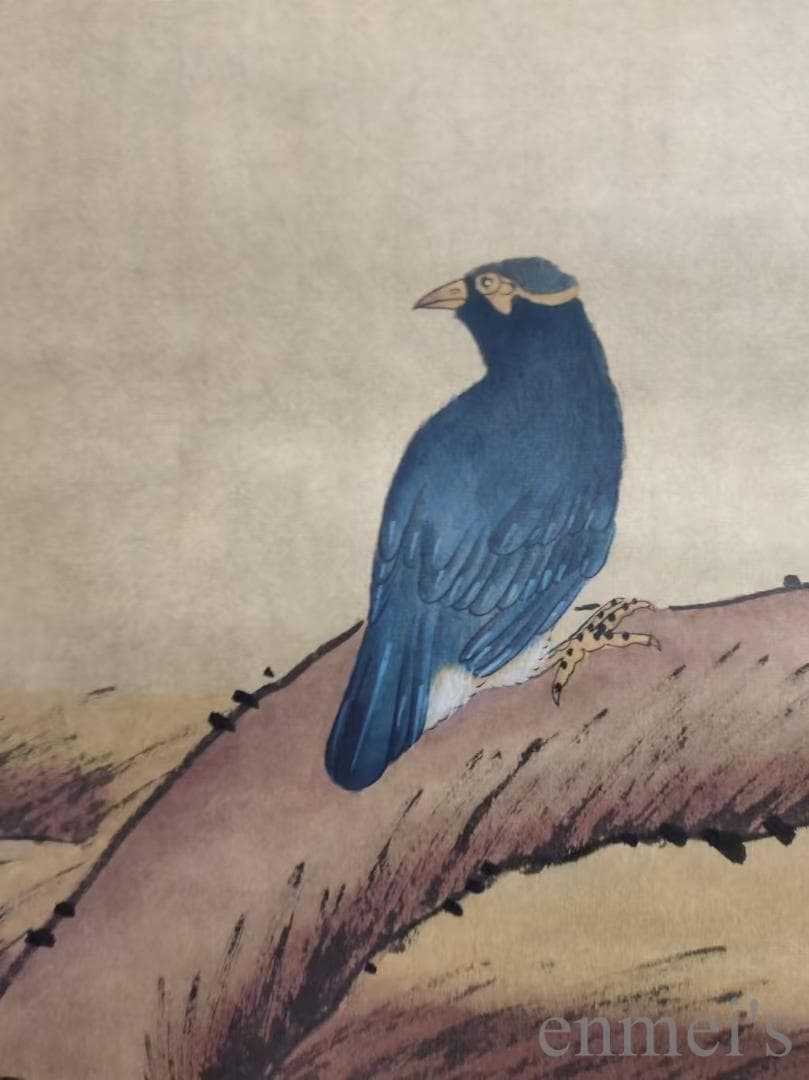 中国古美術.清時代.蔣廷錫款.花鳥図.宣紙.三尺.肉筆.掛け軸.水墨画.旧蔵出