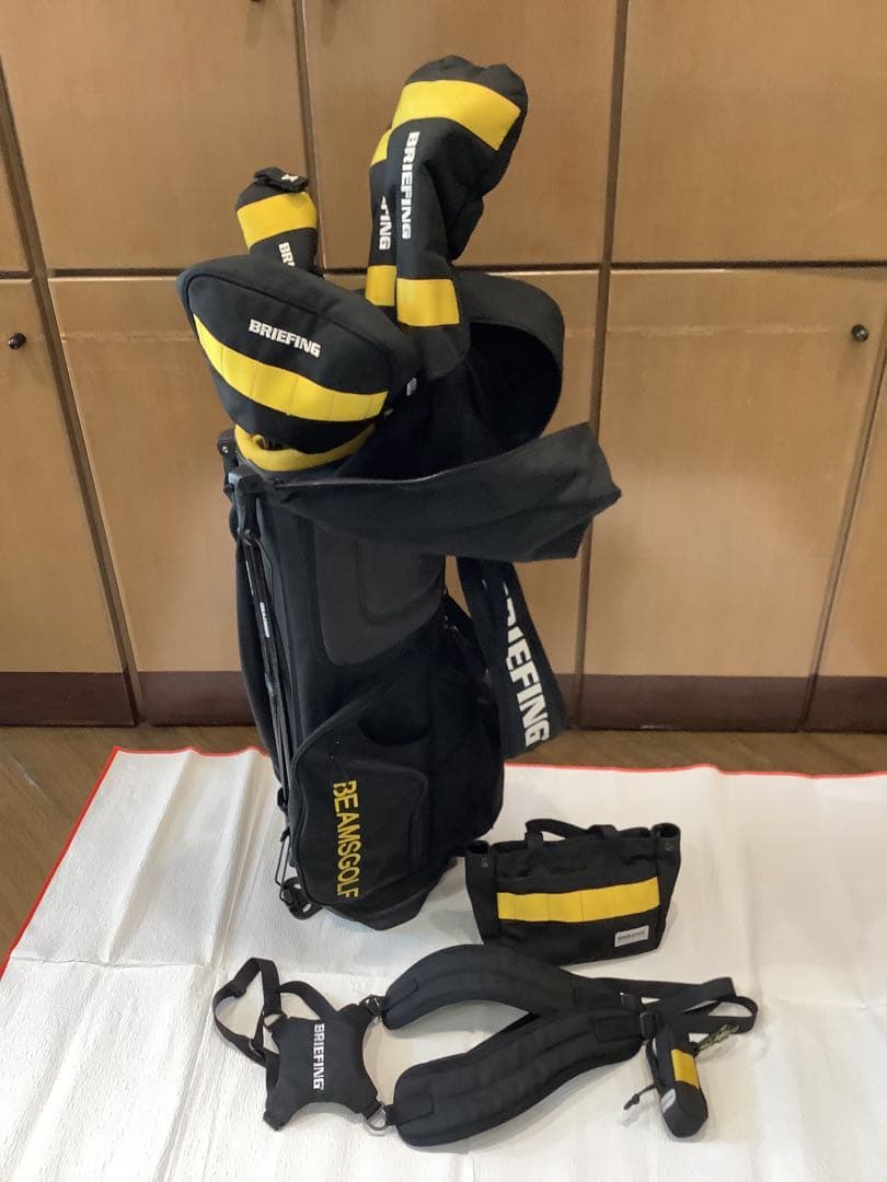 BRIEFING ゴルフバッグ ブラック/イエロー　ビームスとの限定品9点セット