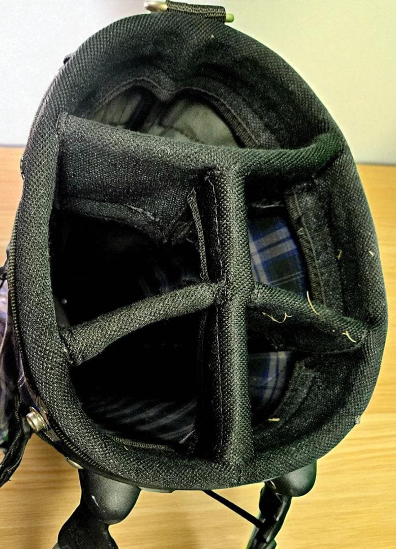 送料無料/美品　Admiral チェック柄スタンド式キャディバッグNAVY