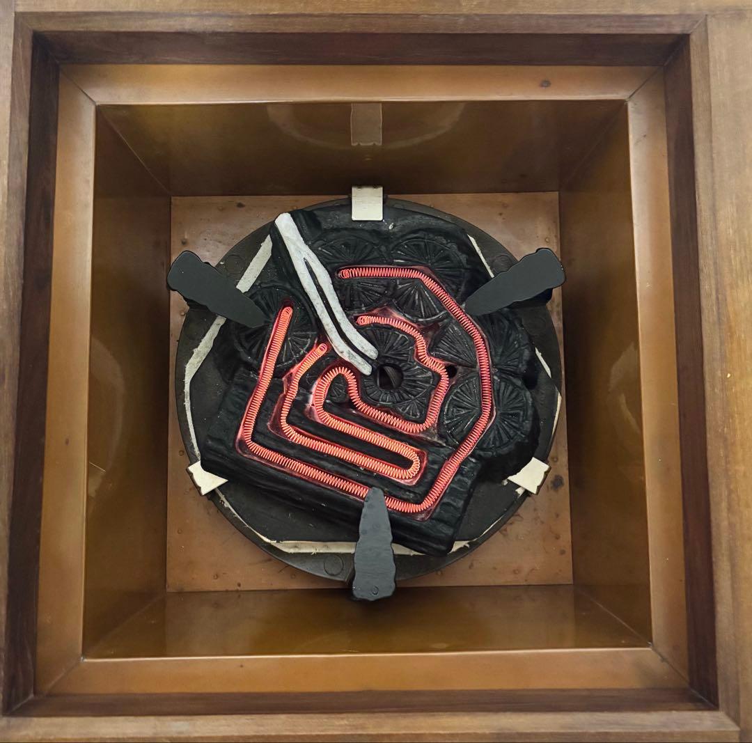 人間国宝佐藤浄清造/置炉/炉釜/電熱器/桑色置炉/野々田製電熱器/平丸釜/茶道具