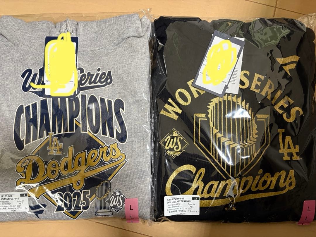 2025ドジャースワールドシリーズ優勝パレード商品　グレイ　ブラック　Lサイズ