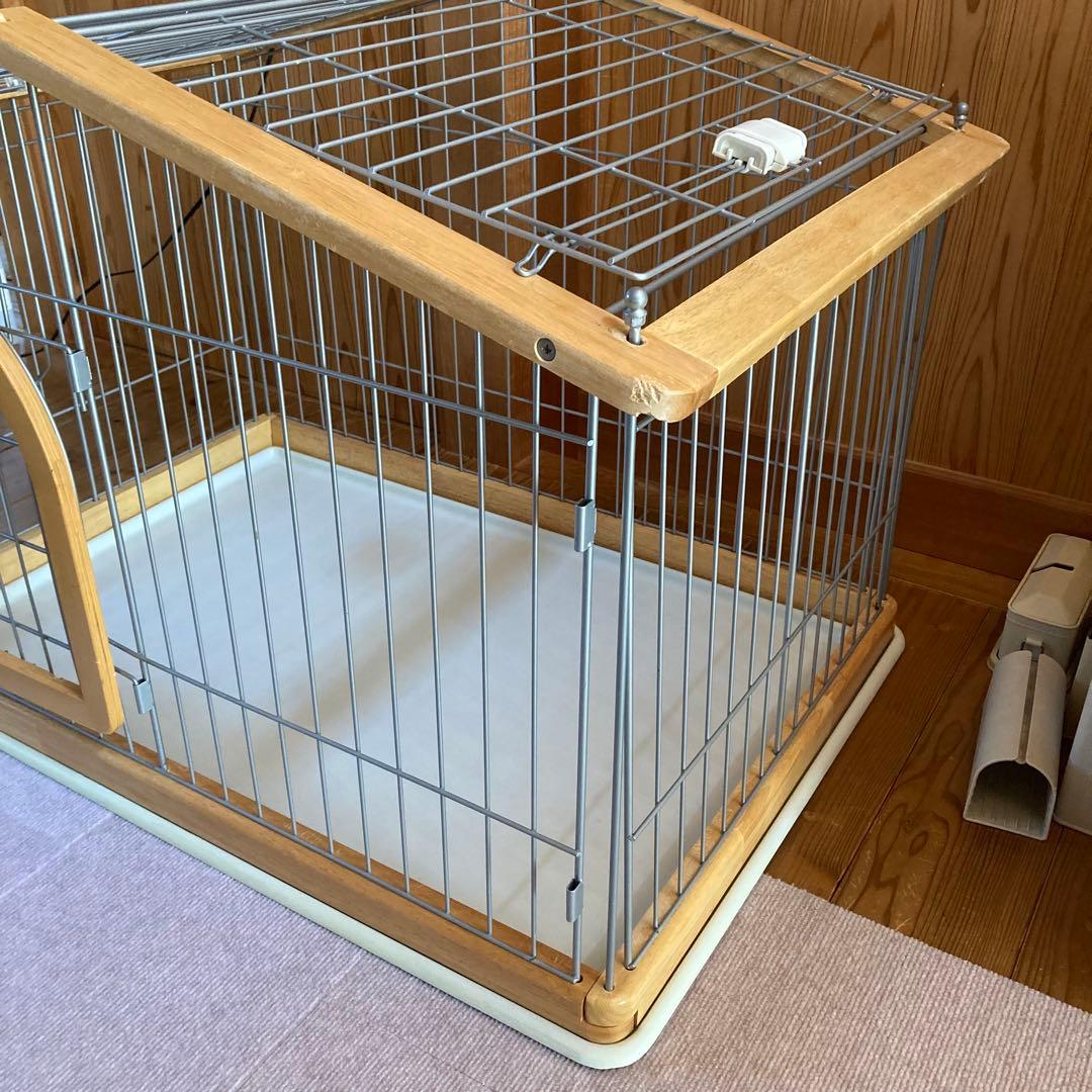 犬用屋根付きサークル ケージ　小型犬　木製　オシャレ　リッチェル95×66cm