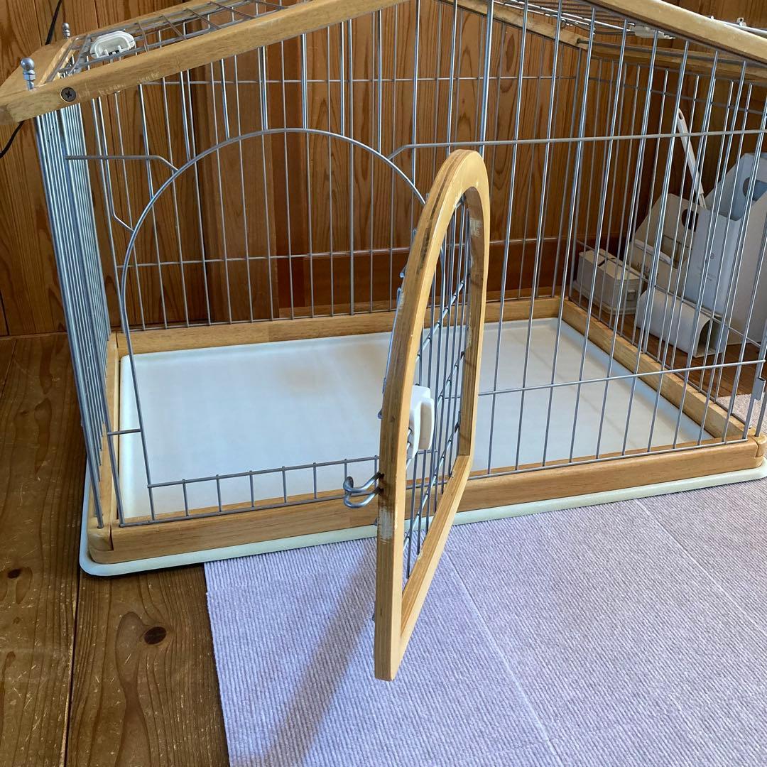 犬用屋根付きサークル ケージ　小型犬　木製　オシャレ　リッチェル95×66cm
