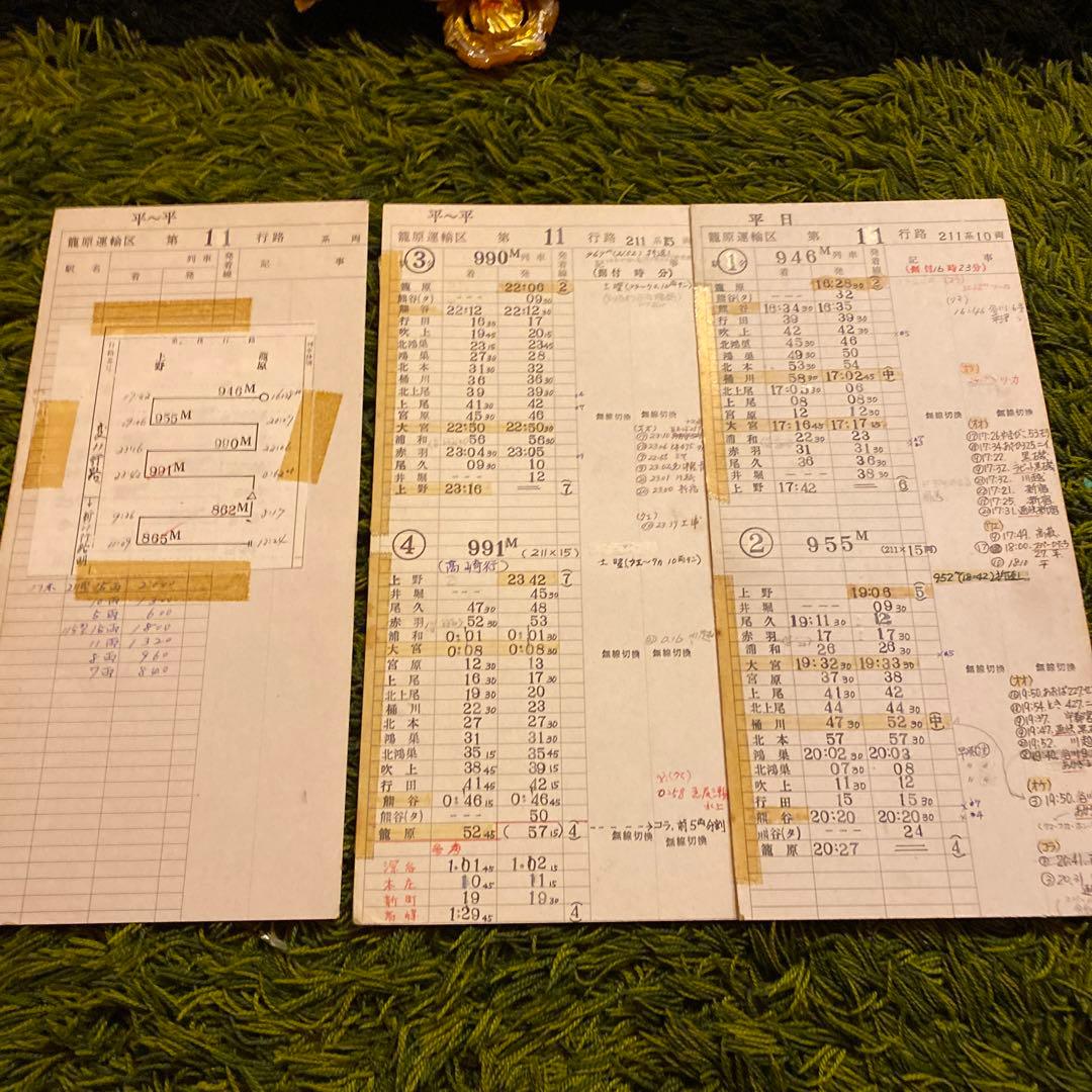 鉄道　車掌用スタフ　籠原区　11行路