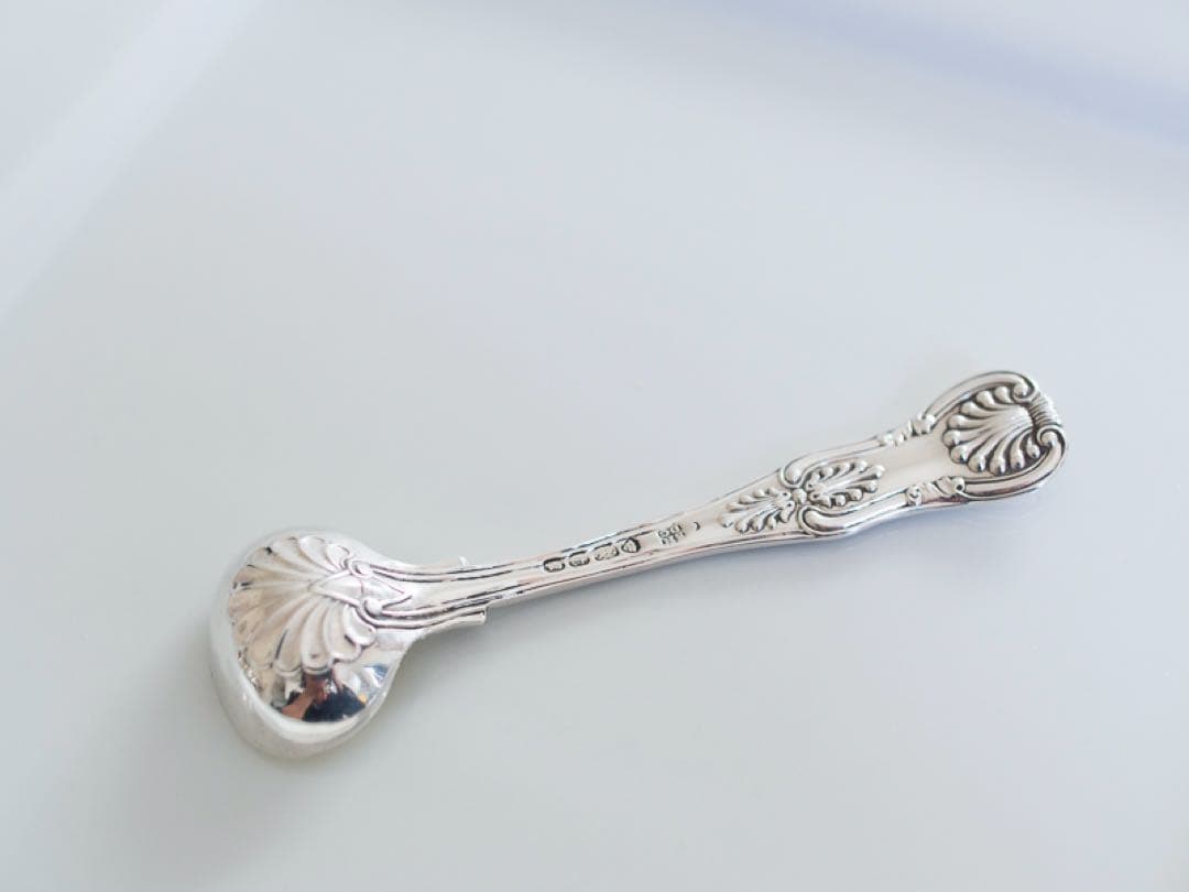ヴィクトリア時代 純銀製キングスパターン マスタード・ソルトスプーン