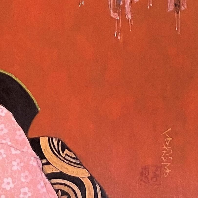 皆川千恵子、【節分】、希少な額装用画集より、新品額装付、状態良好