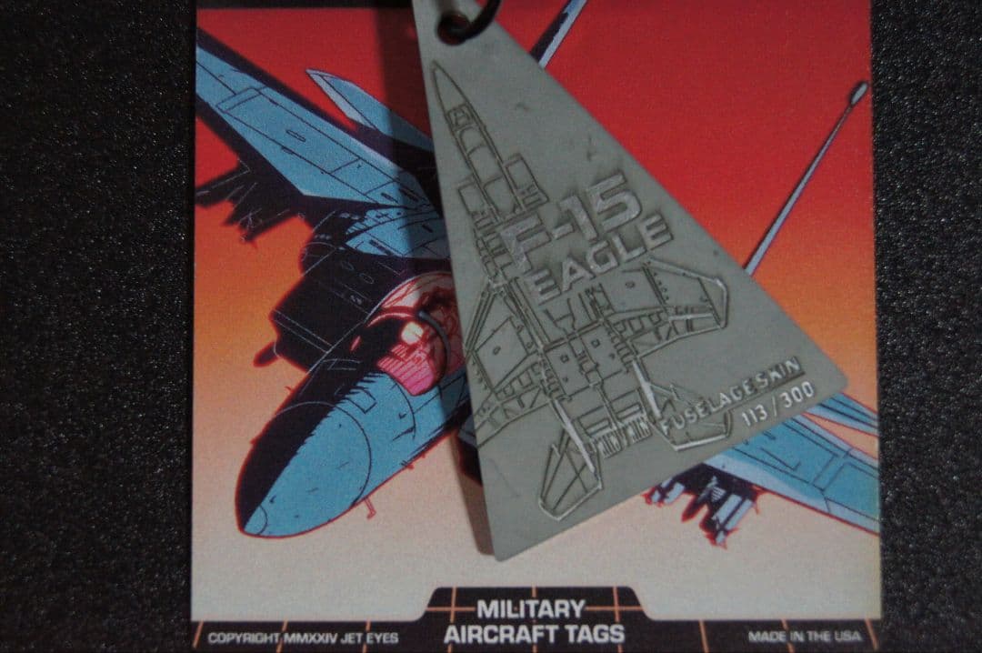 米空軍 戦闘機 F-15 イーグル タグ キーホルダー 実機 スキン 胴体