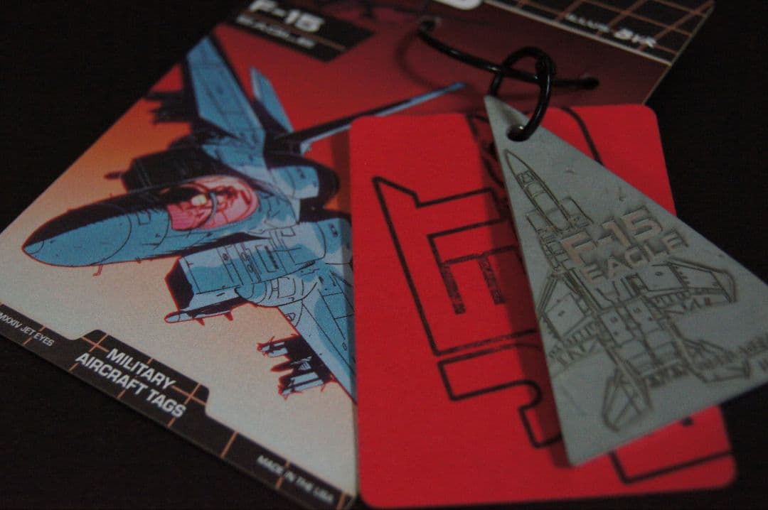 米空軍 戦闘機 F-15 イーグル タグ キーホルダー 実機 スキン 胴体