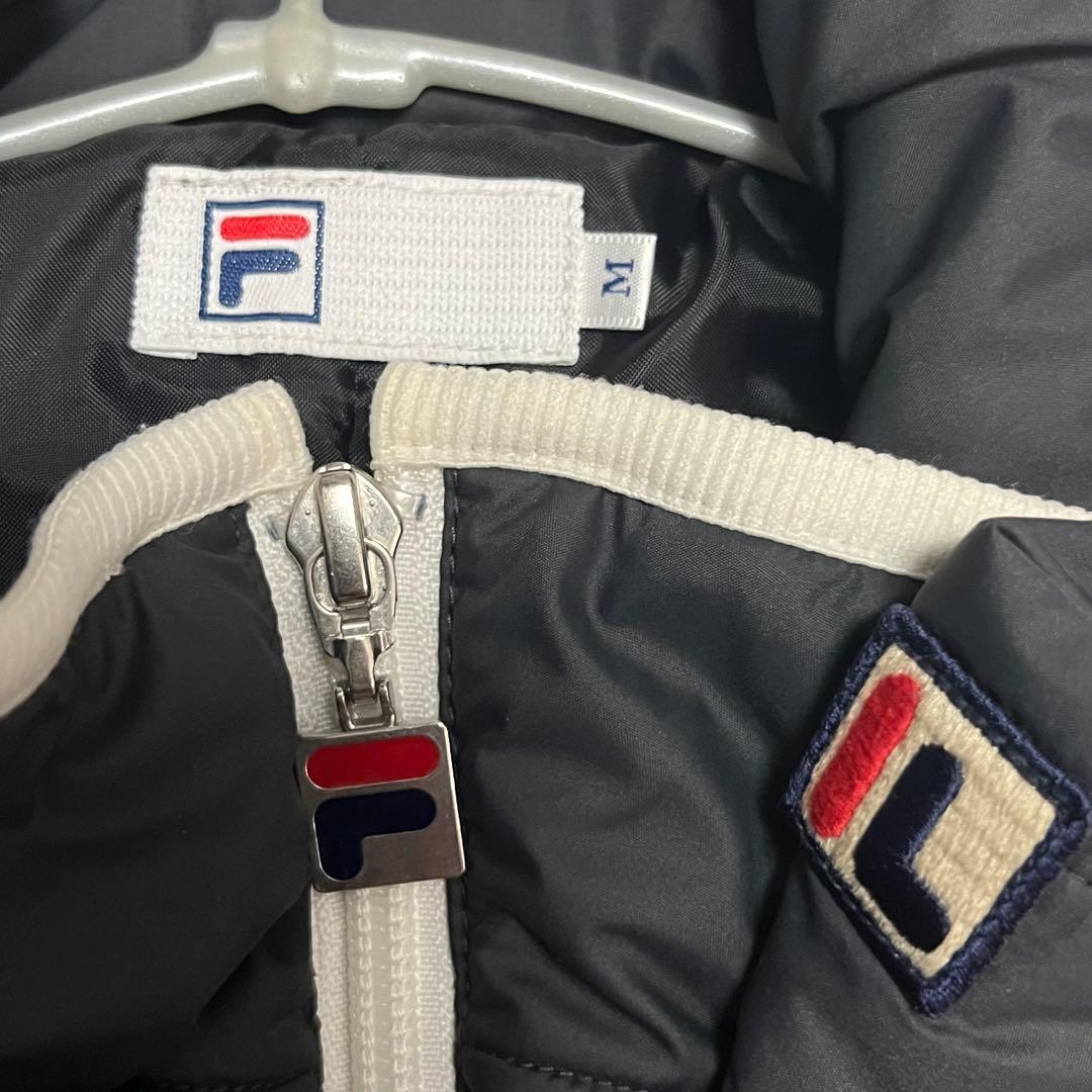 M【FILA フィラ】中綿 セットアップ 上下セット 黒 キルティング ジャージ