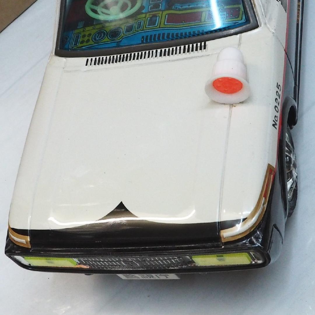 アオシン トヨタ クラウンHT SLパトカー電動走行tinブリキtoy箱付car