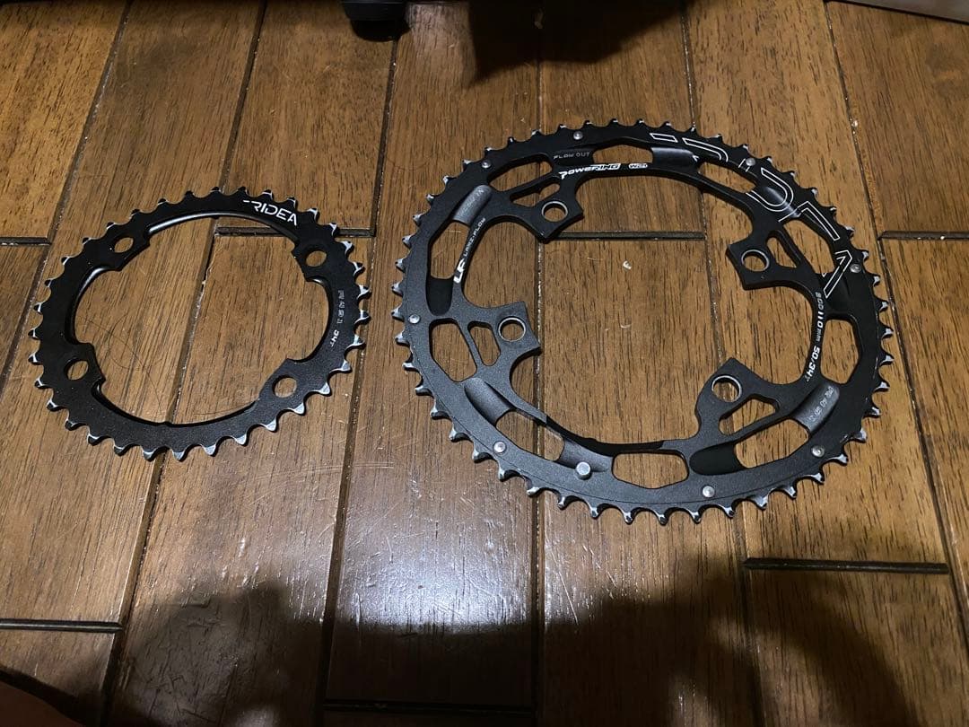 ridea 楕円チェーンリング　50-34t w2 シマノ4アーム　使用頻度少