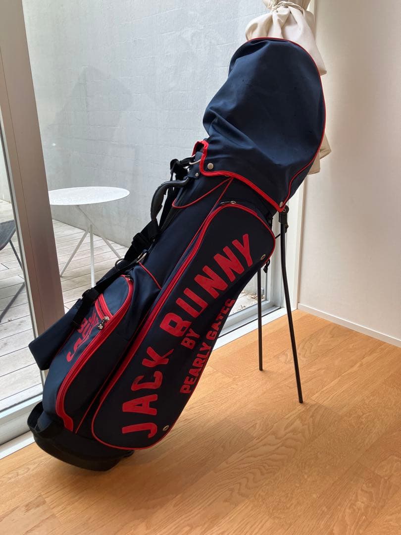 JACK BUNNY キャディバッグ ネイビー/レッド