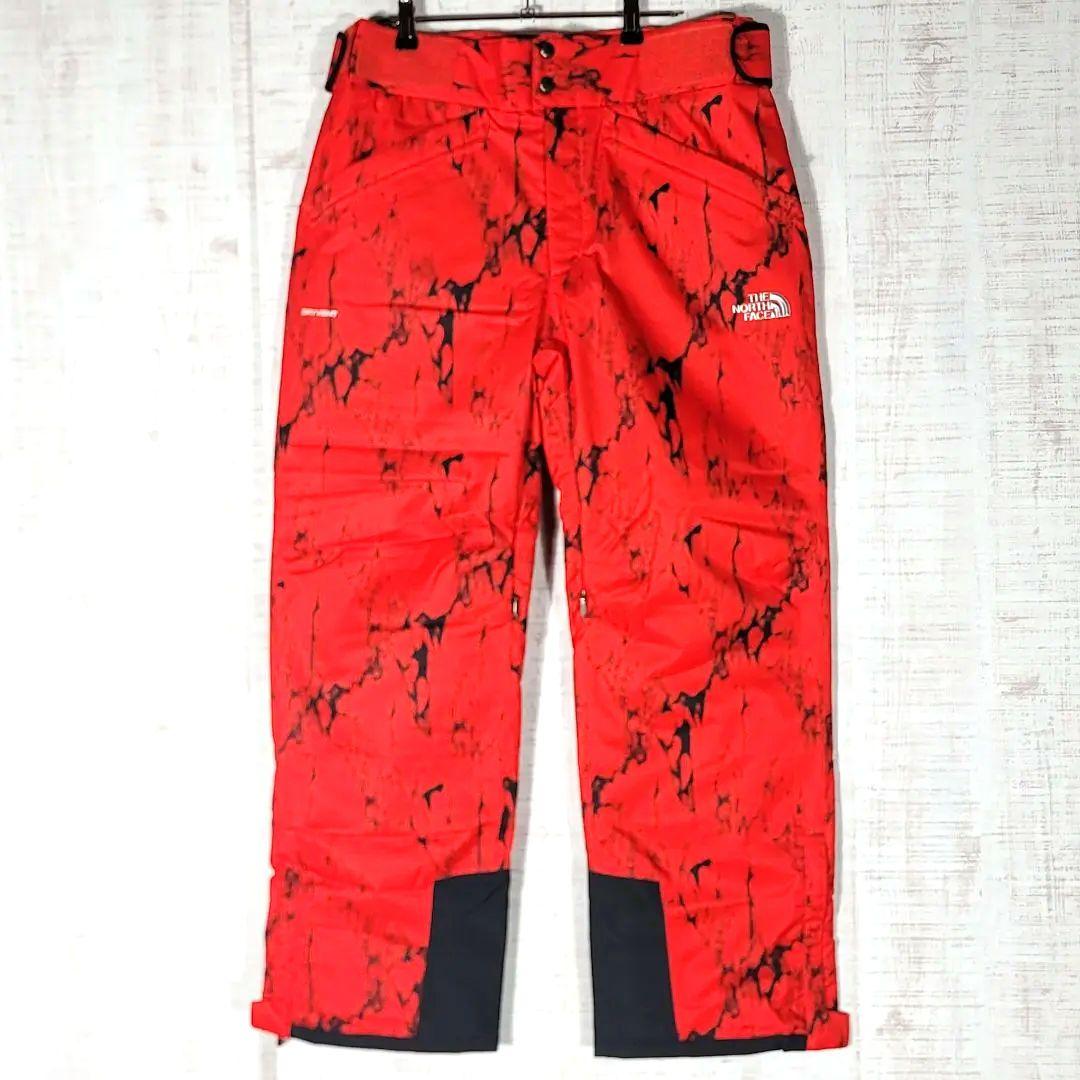 新品未使用✨️ノースフェイス スノーパンツ スキーパンツ ウエストゴム 赤黒 L