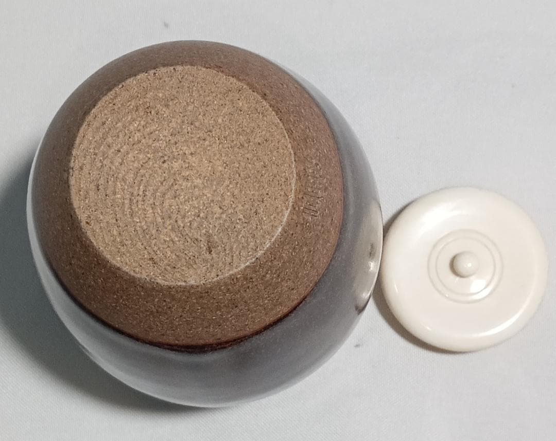 茶道具　橋本喜竜作　瀬戸釉肩衝茶入　二人静金襴仕覆　未使用長期所蔵品　超美品！！