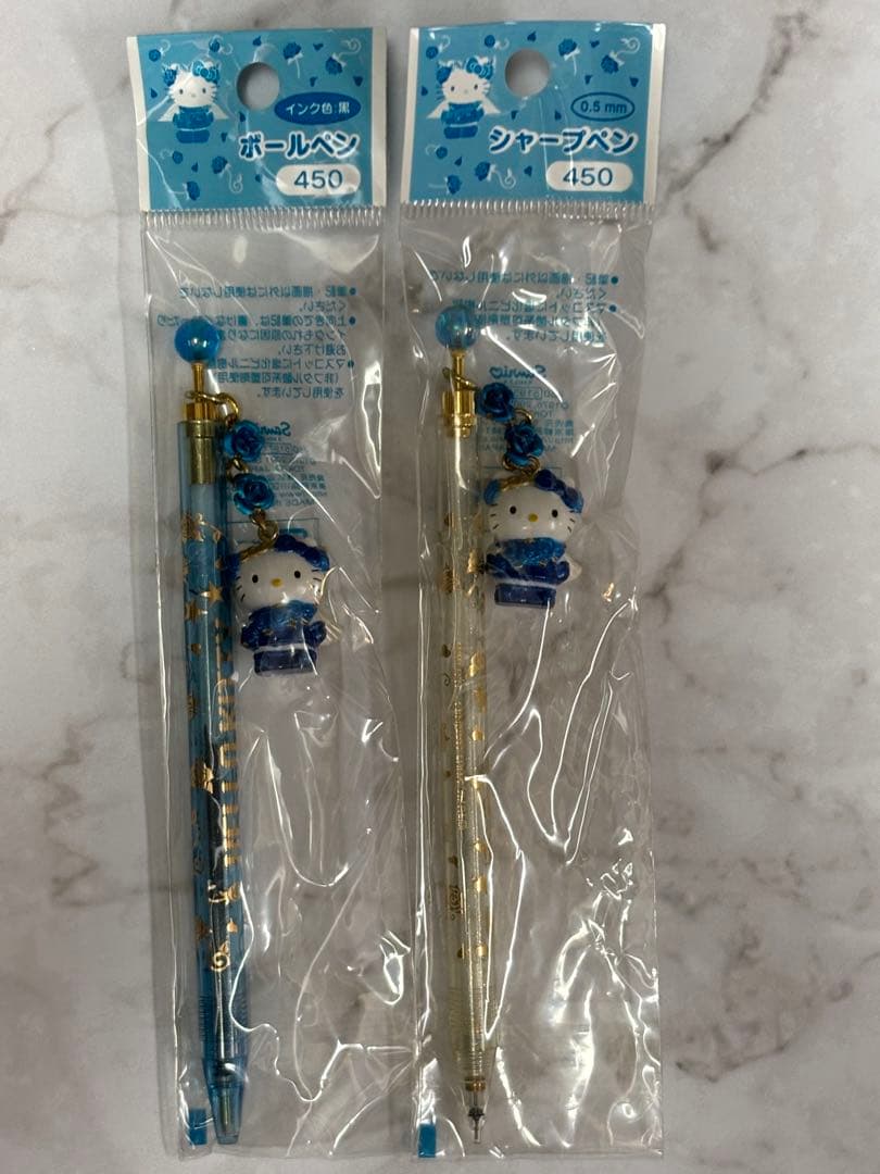 2001年 ハローキティ ブルーローズ ボールペン&シャープペン セット