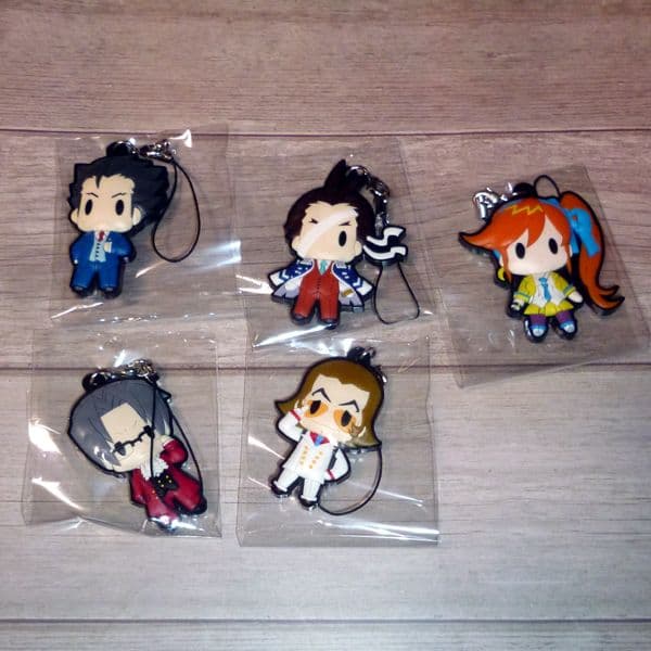 逆転裁判5 ラバーストラップコレクション　5種　成歩堂　御剣　心音　王泥喜　番