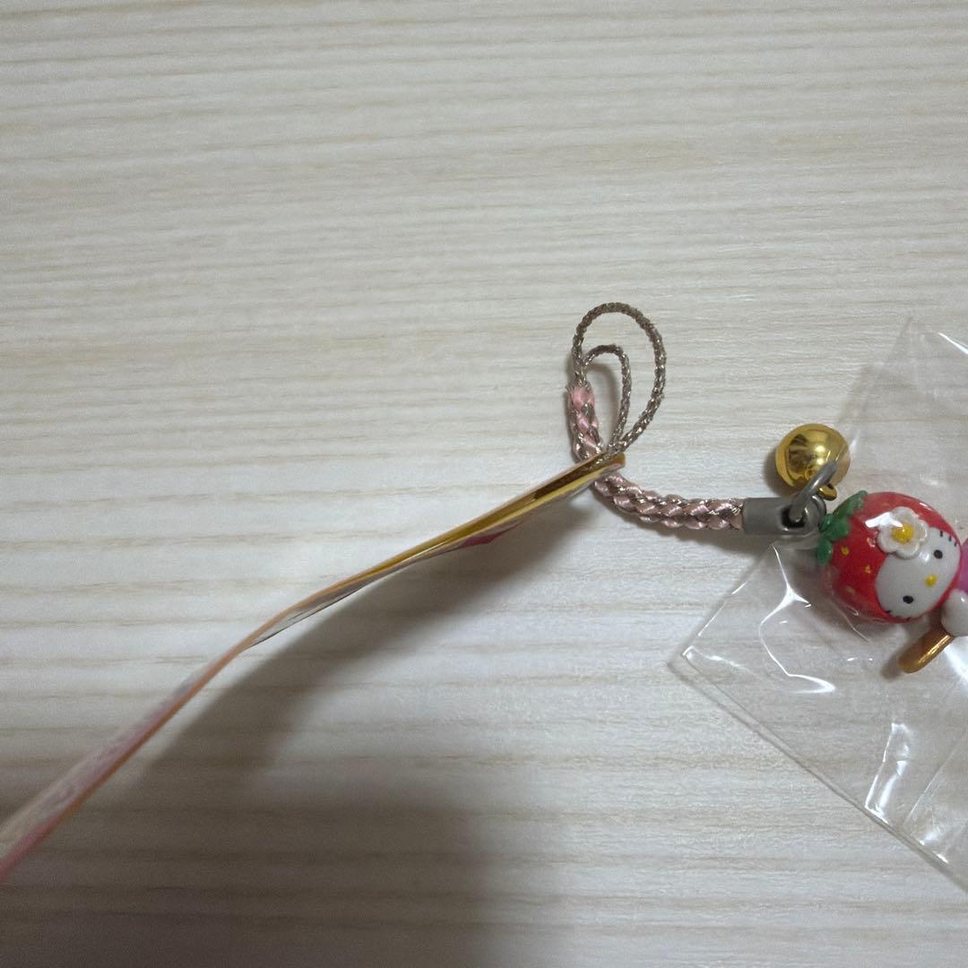 【レア】ご当地キティ 根付け 栃木限定 いちごバージョン 金スプーン ストラップ