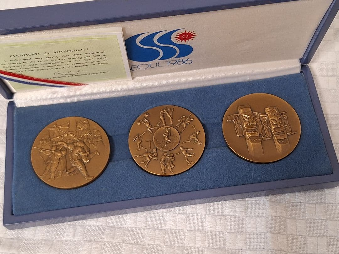ソウル五輪 記念メダル 3枚セット 第10回 1986年 アジア大会 証明書付き
