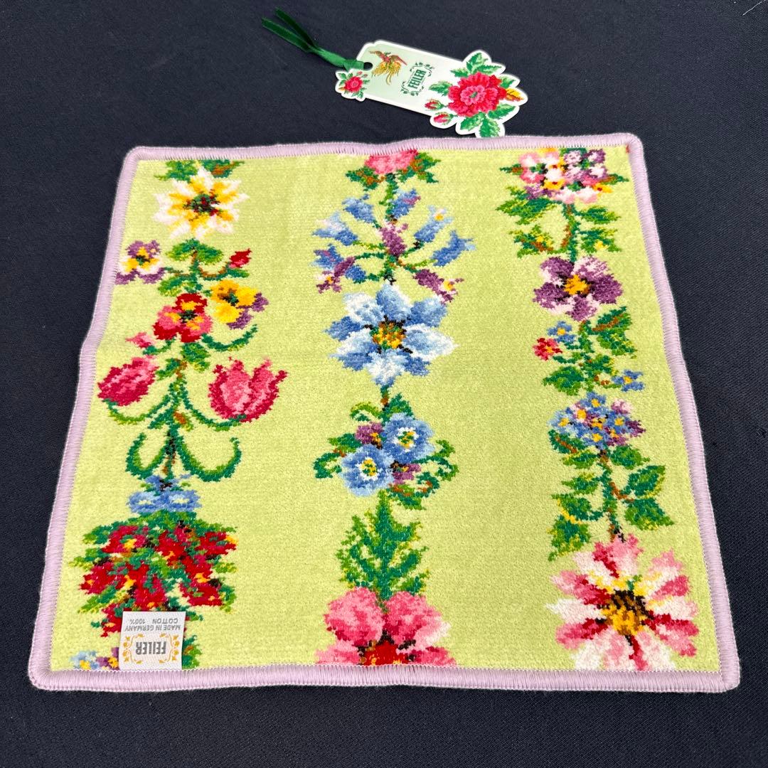 ◆224-51 フェイラー タオル ハンカチ 2枚まとめ 花柄