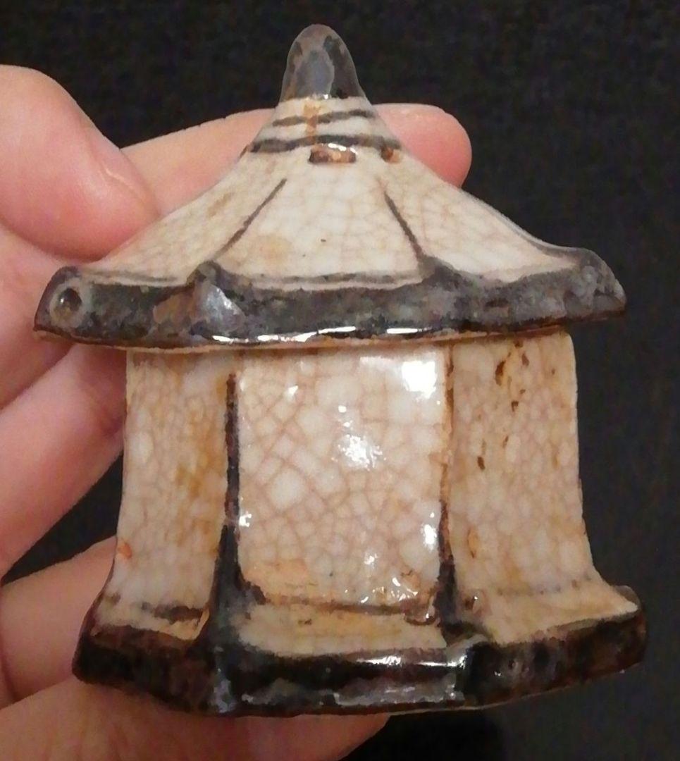 有隣斎書付　志野焼　圓堂　香合　共箱　共布　茶道具