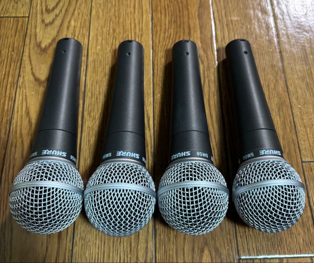 SHURE SM58 ダイナミックマイク 4本セット　ジャンク品として