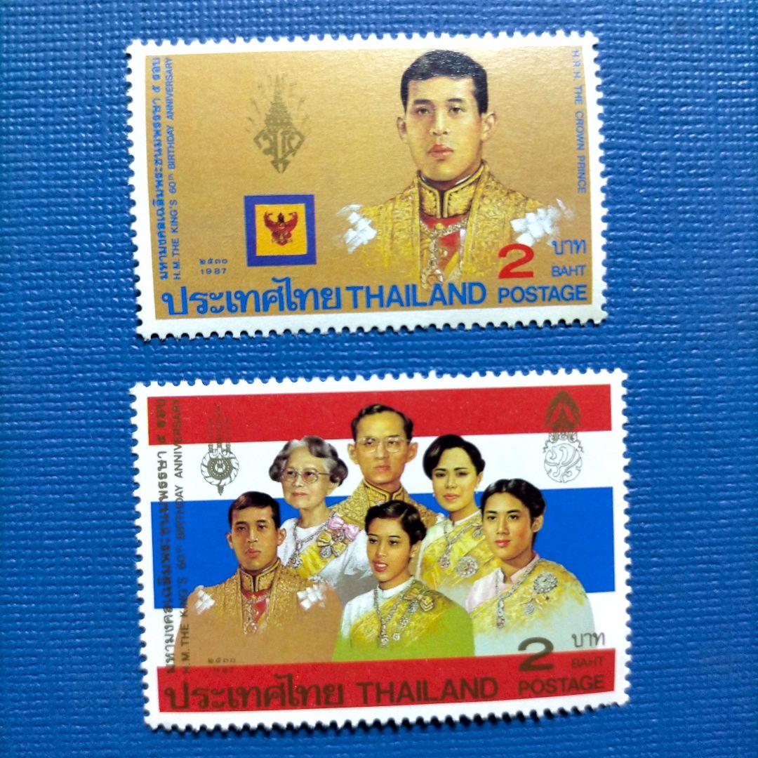 3215 外国切手 タイ 1987年 プミポン国王 ご家族6種完セット 未使用