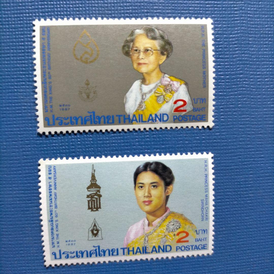 3215 外国切手 タイ 1987年 プミポン国王 ご家族6種完セット 未使用