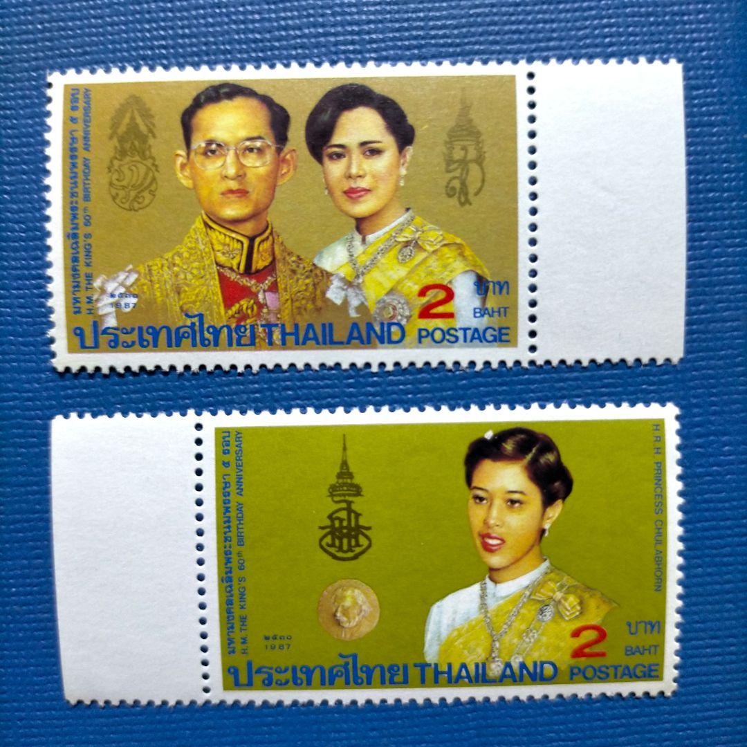3215 外国切手 タイ 1987年 プミポン国王 ご家族6種完セット 未使用