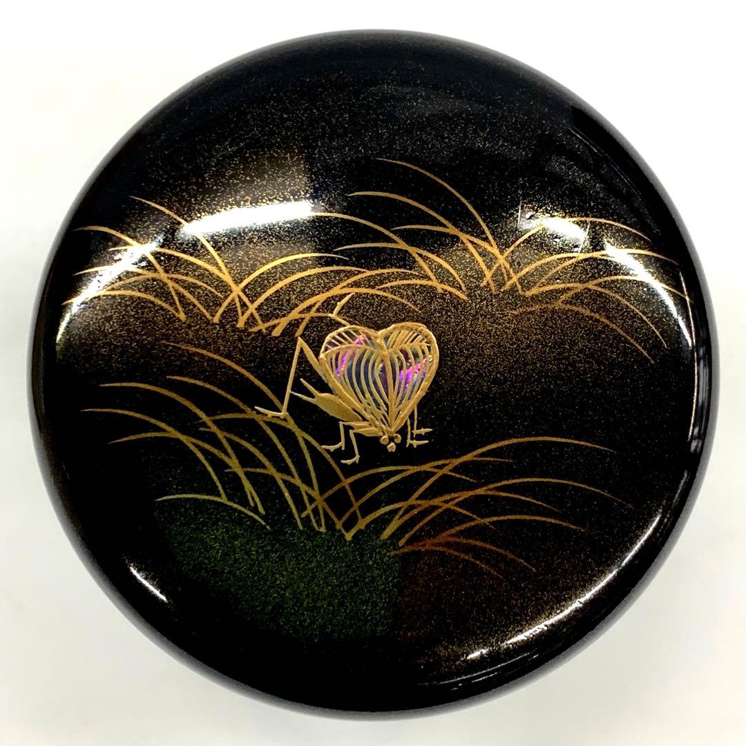 【中棗　芒に鈴虫】田中宗凌　共箱