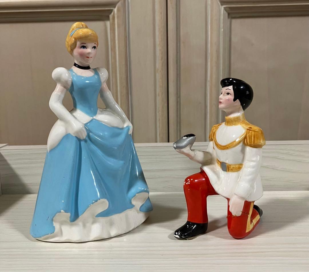 ディズニー　陶器　フィギュア　ミッキーマウス　シンデレラ　バンビ　レトロ　レア