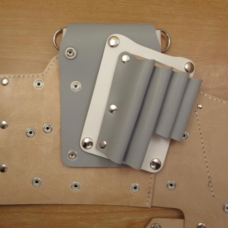 【トリマー向き】 ８丁差し　ライトグレー　本革シザーケース　TSC-13/CHA