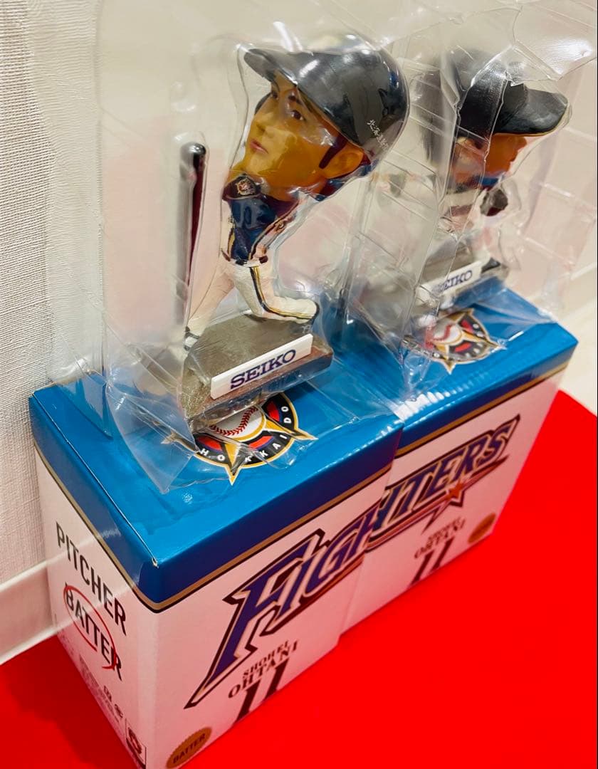 大谷翔平 OHTANI 日ハム時代　ボブルヘッド人形　SEIKOロゴ　二刀流2体