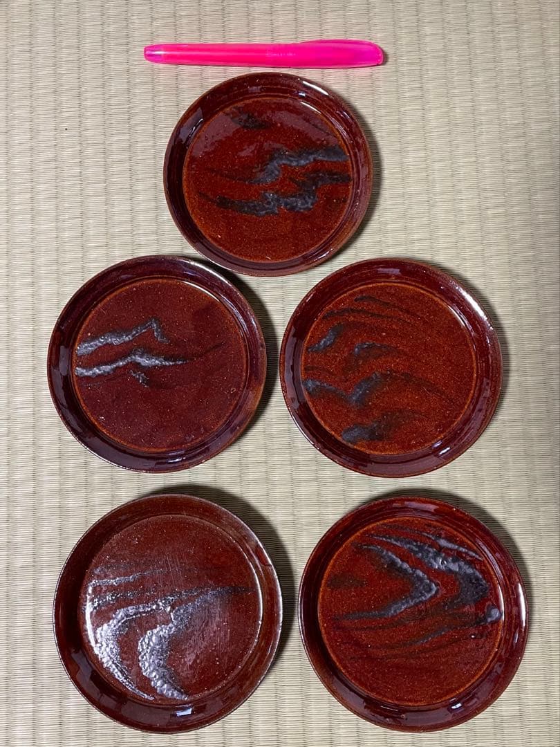 【銘々皿】大社窯 出雲焼 五客 山田宗有　(宗徧所持)