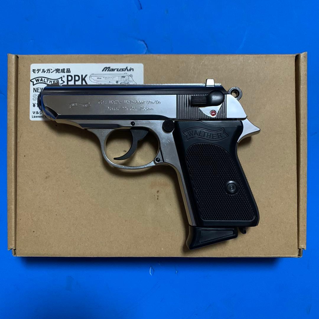 ⭕️美品★マルシン ワルサーPPK シルバー樹脂製 STGA規格 未発火モデルガン