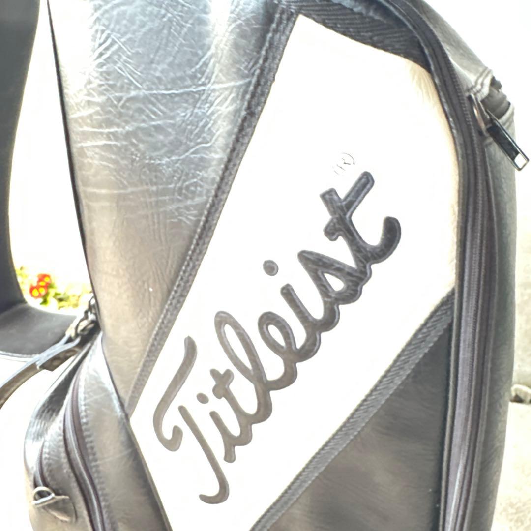 Titleist キャディバッグ ブラック/ホワイト革