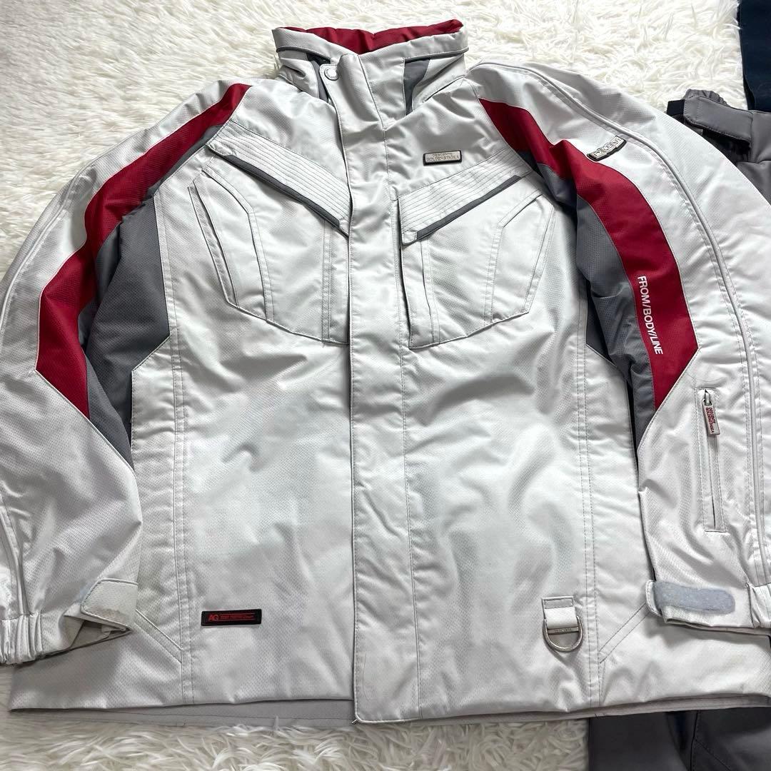 お洒落✨デサント スキーウェア 上下 セットアップ メンズ XL グレー 赤