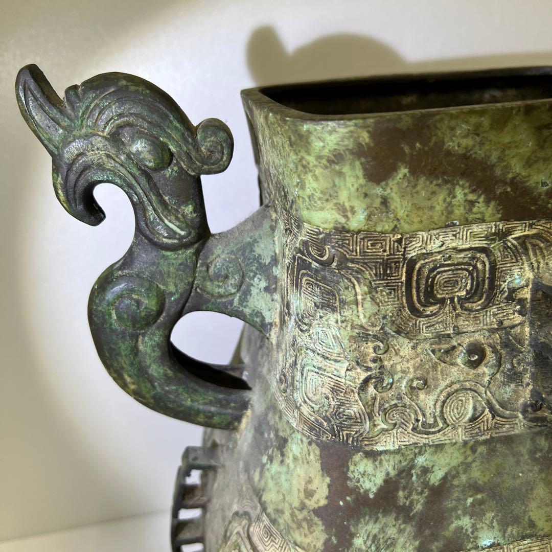 中国古玩　古銅大花瓶　6519g/高さ40㎝　東Y8-0128⑤トヒカ