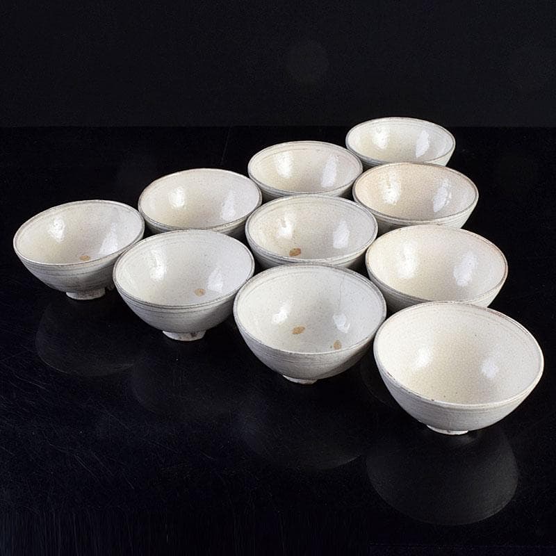 茶道具　萩焼　楽山窯造　数茶碗　十客　共箱　M　R9436B