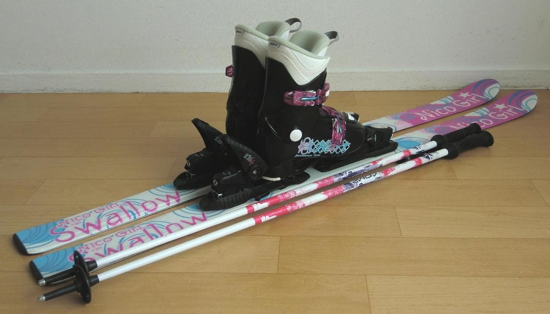 ■■送料無料■ジュニア用スキーフルセット■板130靴23■WAX済■女の子■■