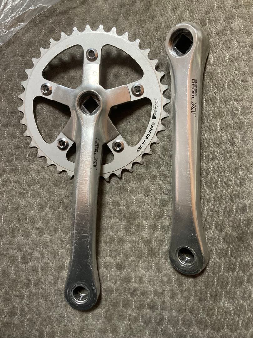 Shimano Deore XT クランク+Black spireチェーンリング