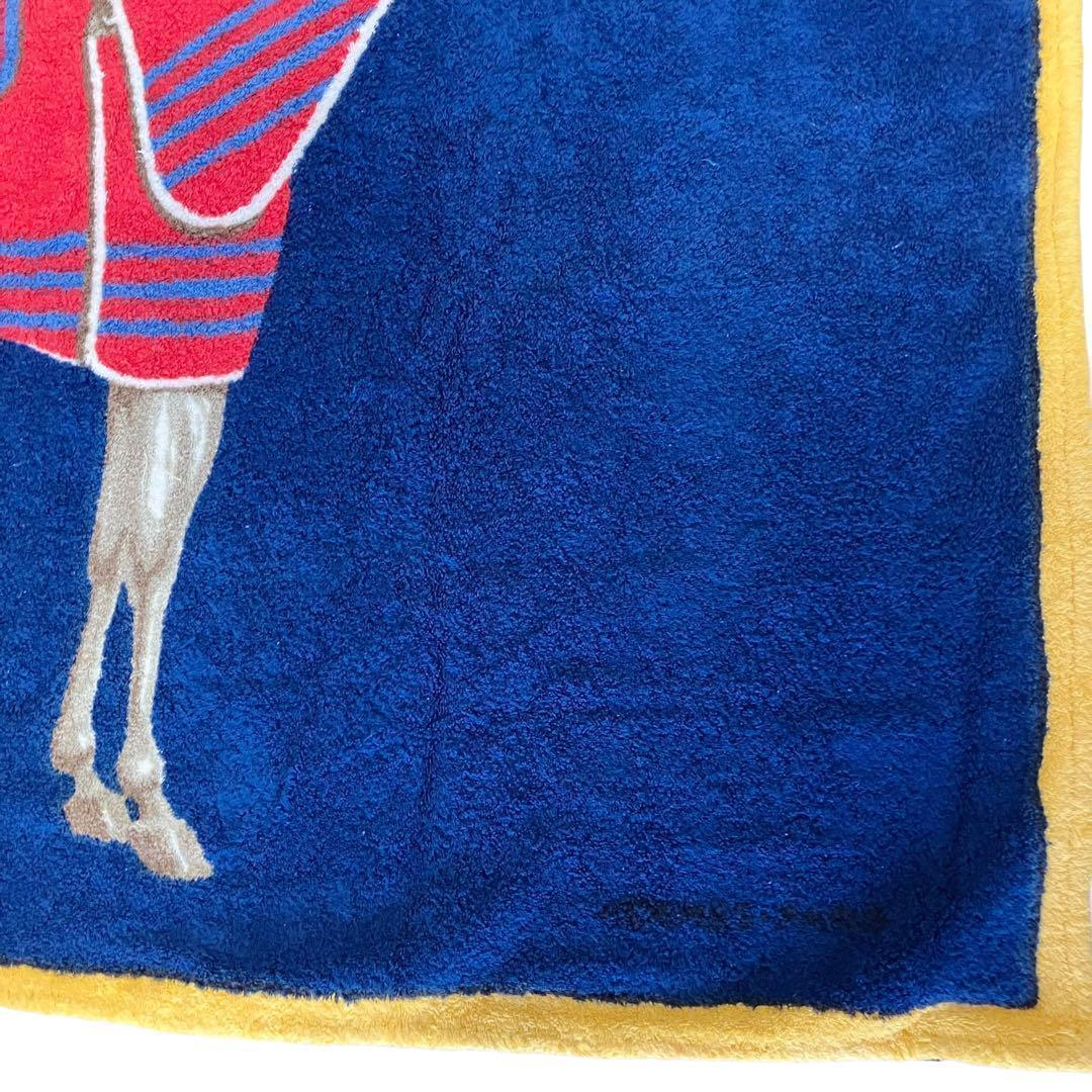 良品✨ エルメス ビーチタオル 馬 ネイビー 大判
