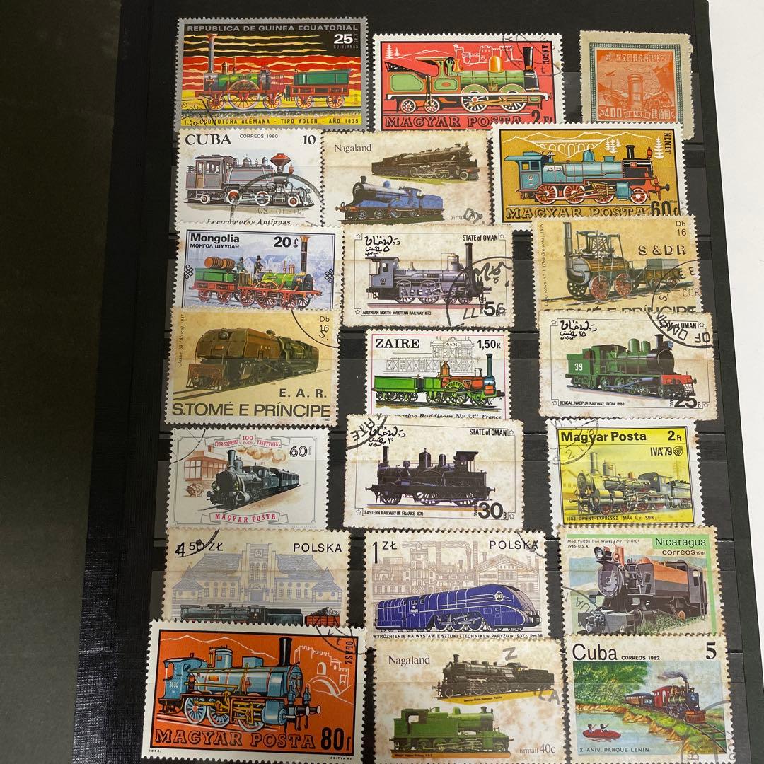 外国切手 機関車 車 船 恐竜 古代動物 100枚以上セット