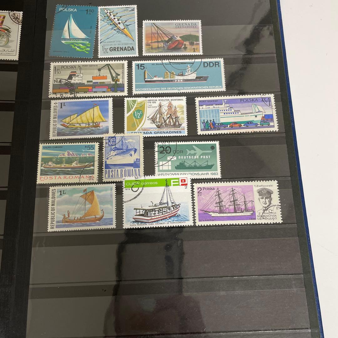 外国切手 機関車 車 船 恐竜 古代動物 100枚以上セット