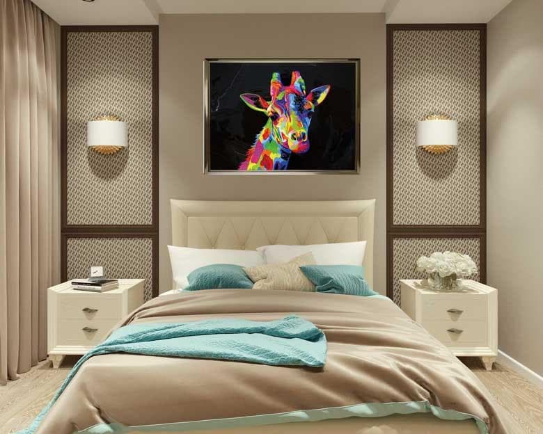 クリスタルアート キリン ピクチャー アートフレーム POP