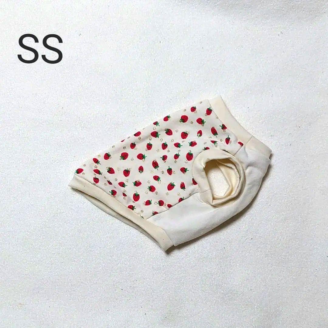 犬服 SS わんこの普段着　いちごにラメドット